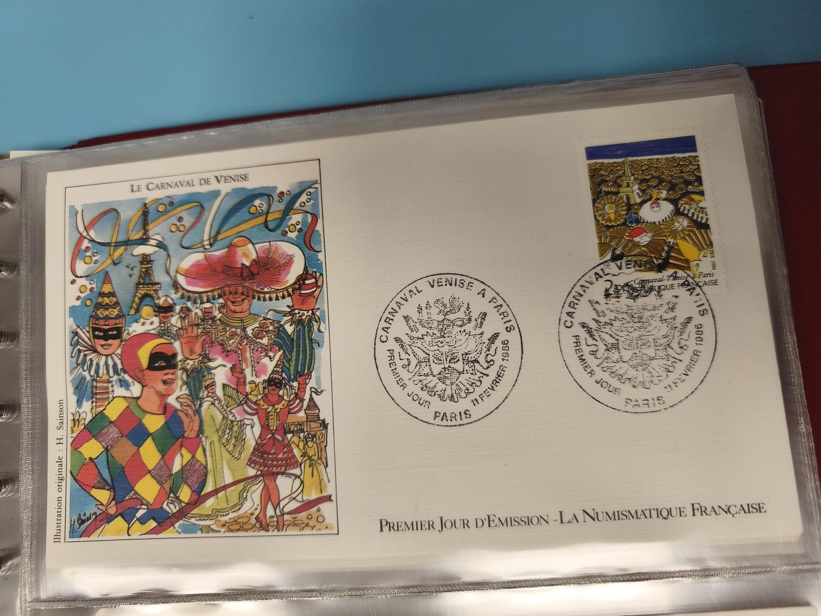 Enveloppe FDC Premier Jour d'Émission Carnaval de Venise illustrée couleur