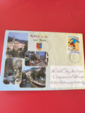 Enveloppe philatélie Amélie-les-Bains avec timbre Tintin et cachet 2000