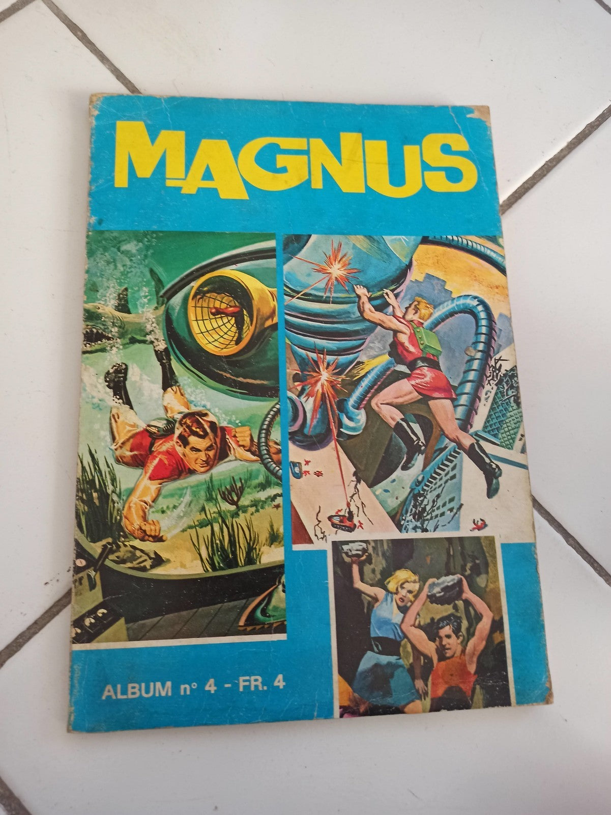 Vintage album BD Magnus Tome 4 ancien, couverture rétro illustrée rare