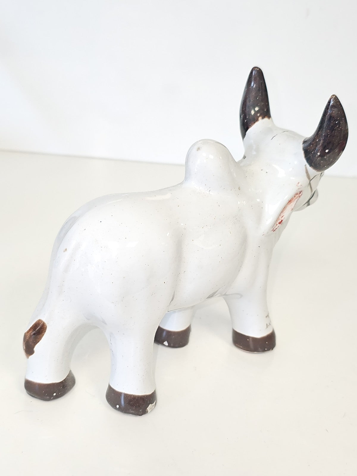 Sculpture ancienne vache indienne en céramique vintage déco collection rétro