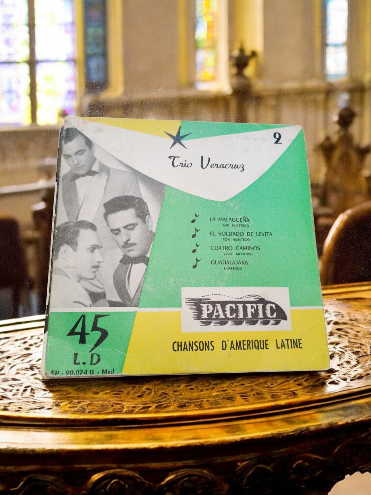 Disque vinyle 45 tours Trio Veracruz Pacific, chansons Amérique latine vintage