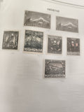 Timbres Arménie anciens motifs montagne aigle agriculture philatélie