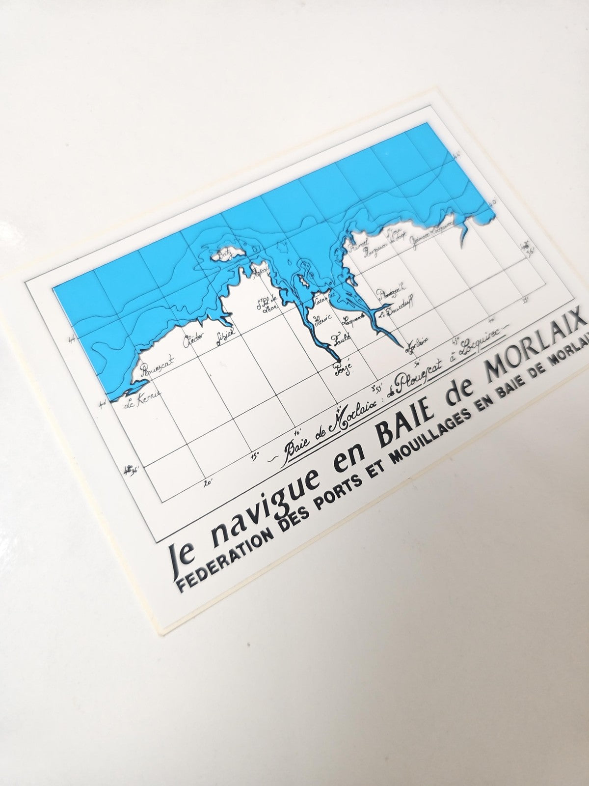 Vintage grand autocollant publicitaire ancien Morlaix déco rétro collection