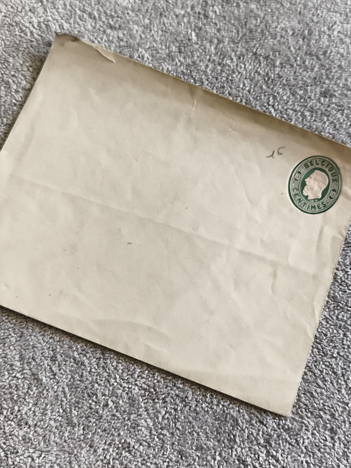 Lettre affranchie Belgique 5 centimes timbre vert philatélie enveloppe ancienne