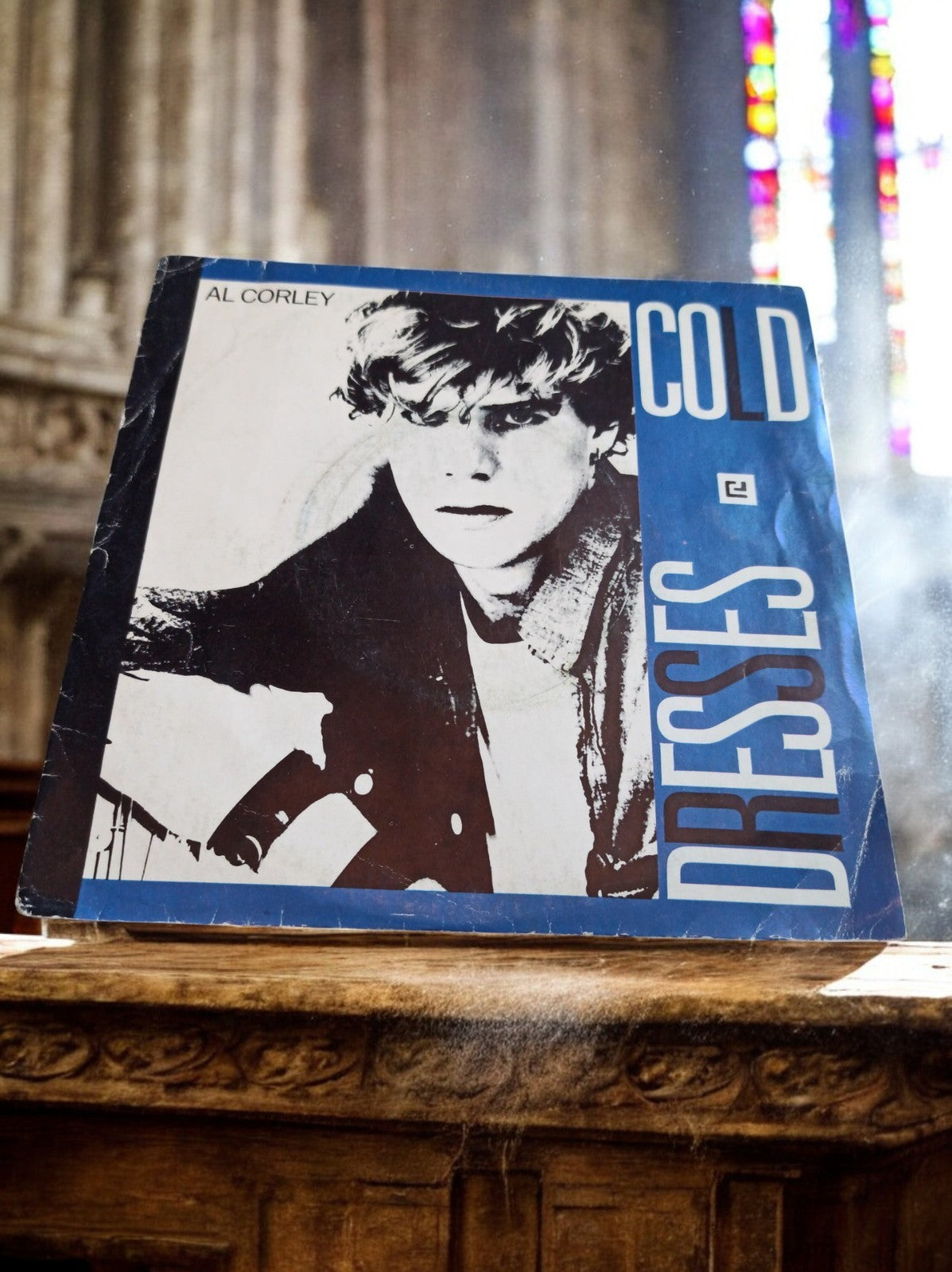 Vinyle 45 tours Al Corley Cold Dresses rétro années 80 pochette bleue