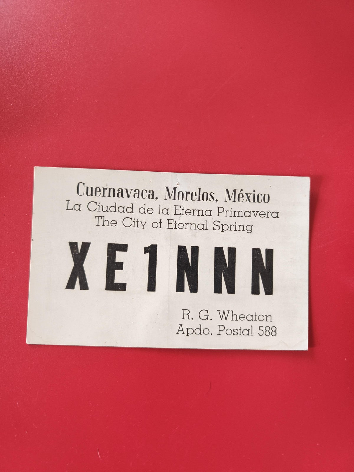 Carte radio XE1NNN Cuernavaca Morelos Mexique indicatif radioamateur