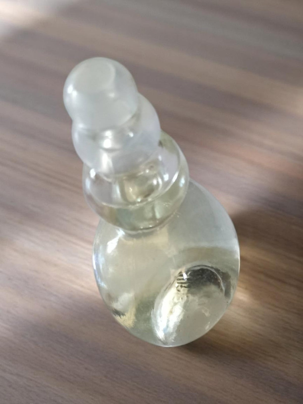 Miniature parfum vintage flacon rétro forme ronde translucide ancien