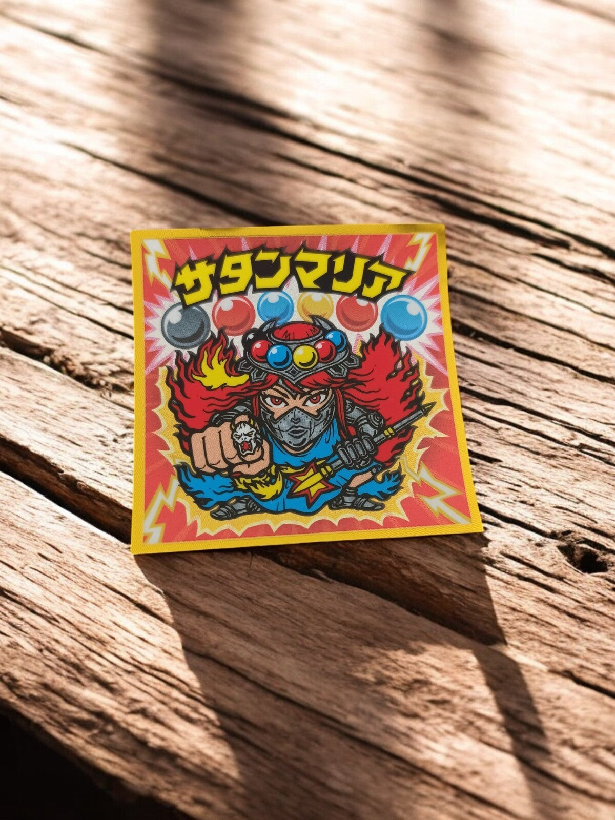 Sticker Bikkuriman Legend 6 Satan Maria vintage Japon autocollant rare