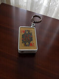 Briquet vintage ancien porte-clés Reine de Cœur playing card à réparer