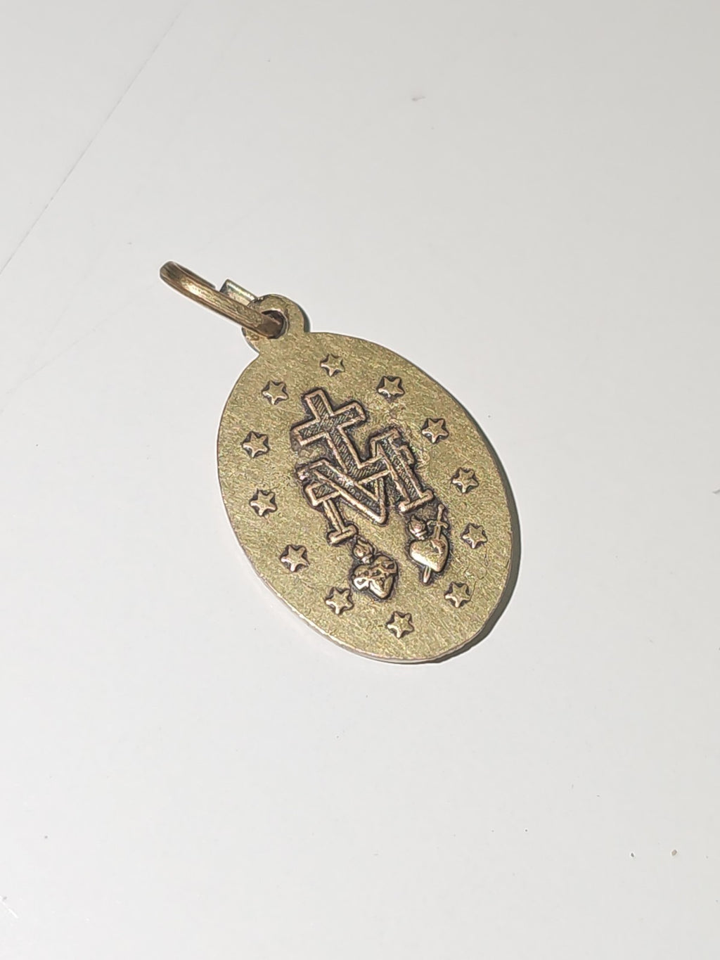 Ancienne médaille religieuse catholique vintage, petite pendentif rétro collecti