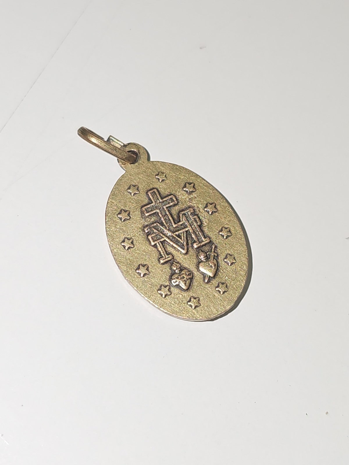 Ancienne médaille religieuse catholique vintage, petite pendentif rétro collecti