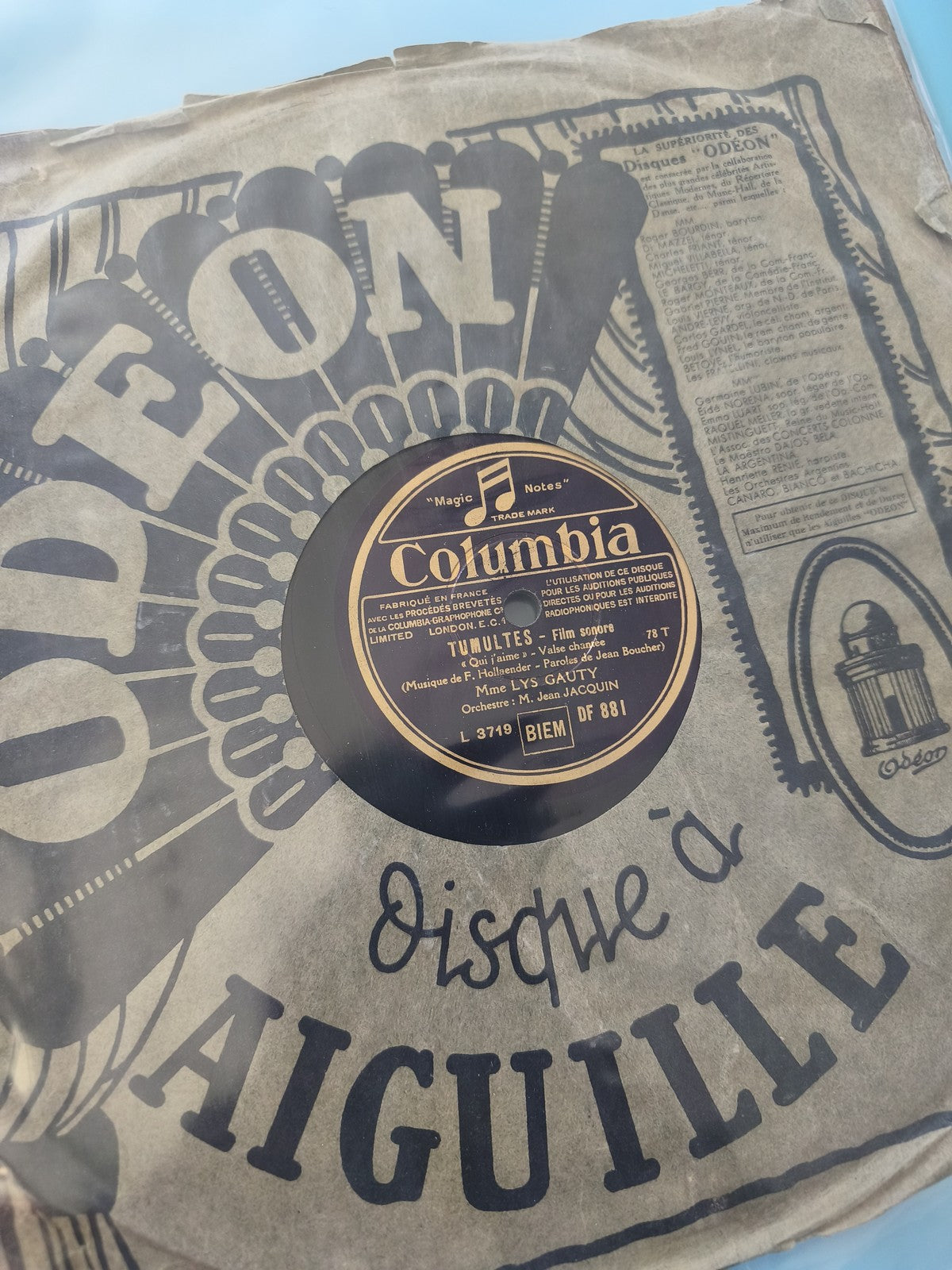 Vinyle 33 tours rétro Tumultes ancien disque collection musique vintage rare