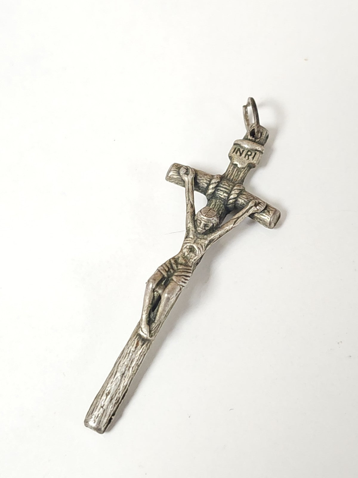 Vintage pendentif croix religieuse ancienne, bijou catholique rétro collection