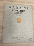 Ancien livre partitions Nardini Concerto violon piano Schott n°853 vintage