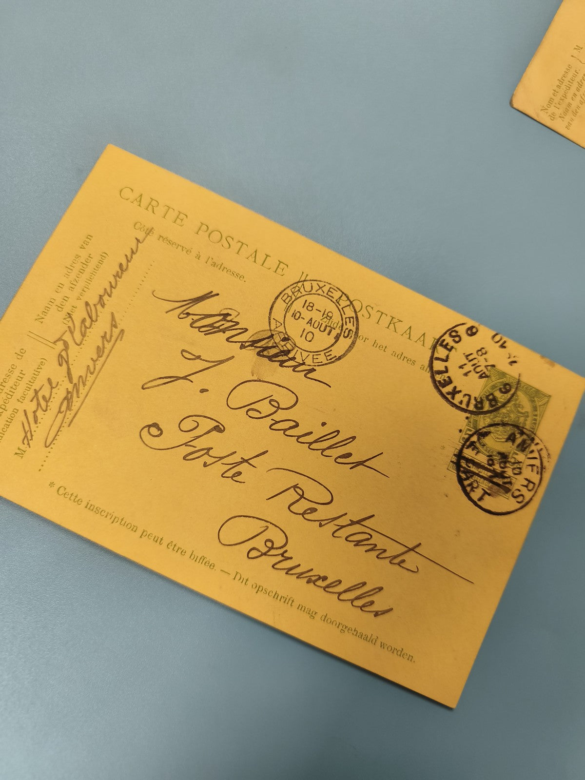 Ancienne carte postale Belgique début XXe philatélie timbre oblitéré rare