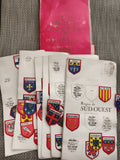 Lot écussons anciens France blason tissu brodé régions villes vintage héraldique