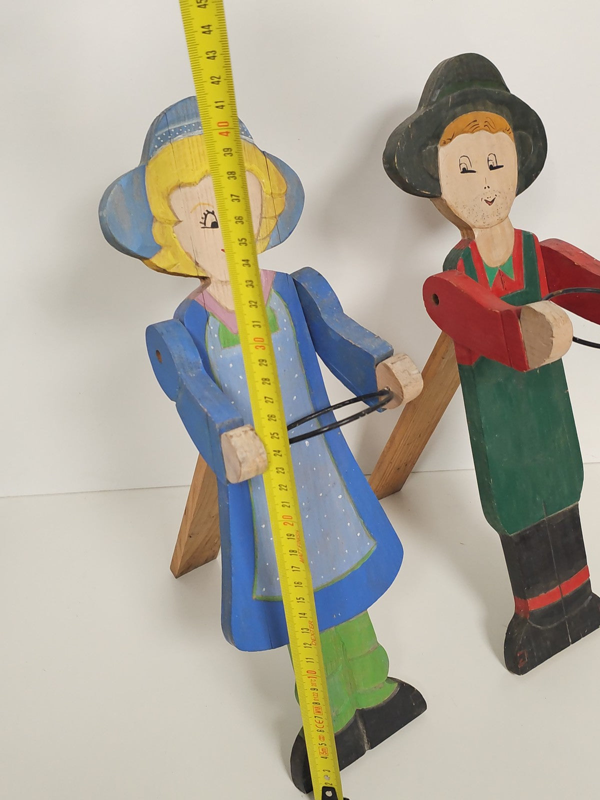 Vintage Antike Holzspielzeuge handgefertigte Statuen Retro Dekoration Sammlung
