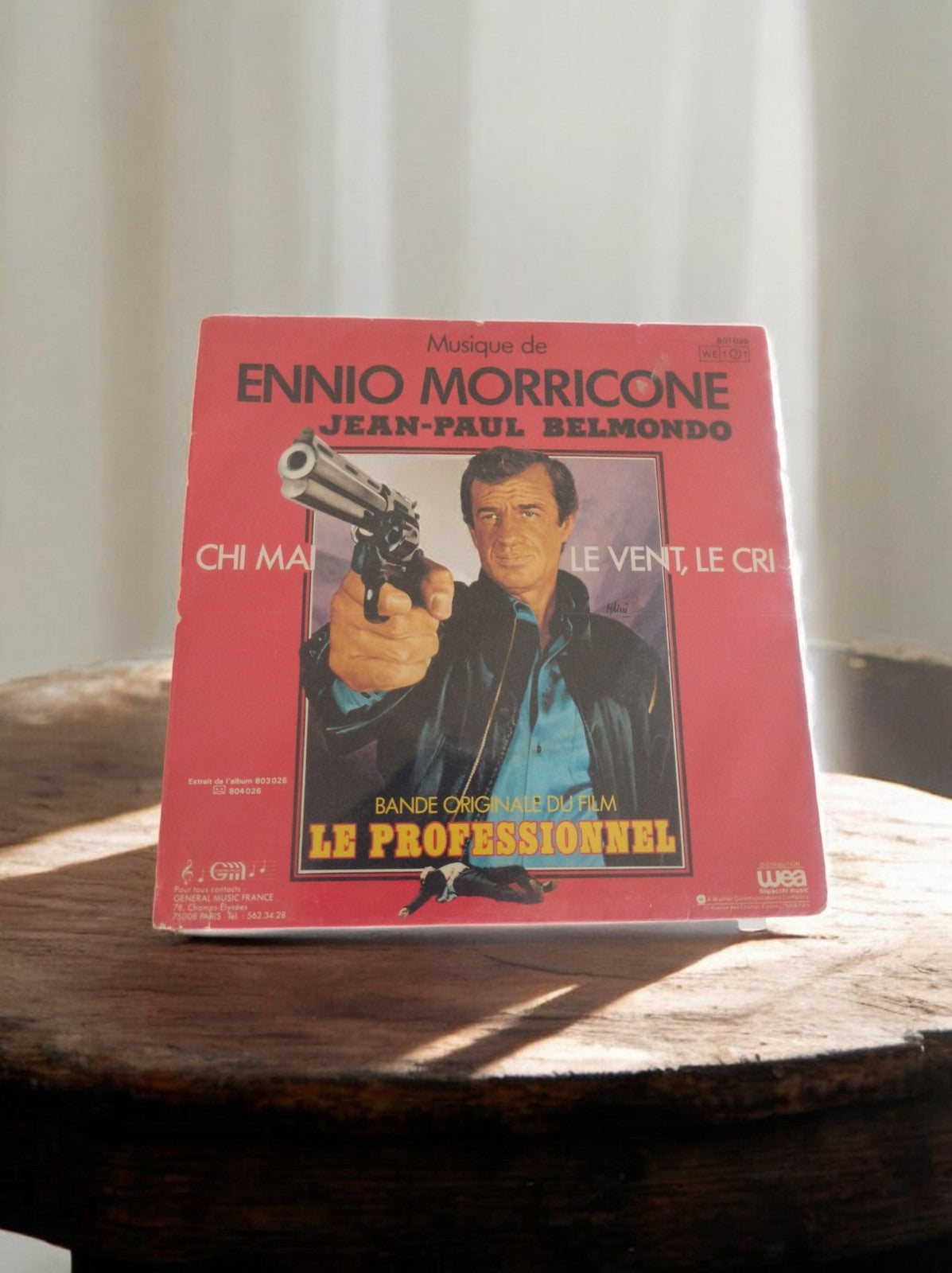 Vinyle 45 tours Ennio Morricone Le Professionnel BO, Jean-Paul Belmondo, vintage