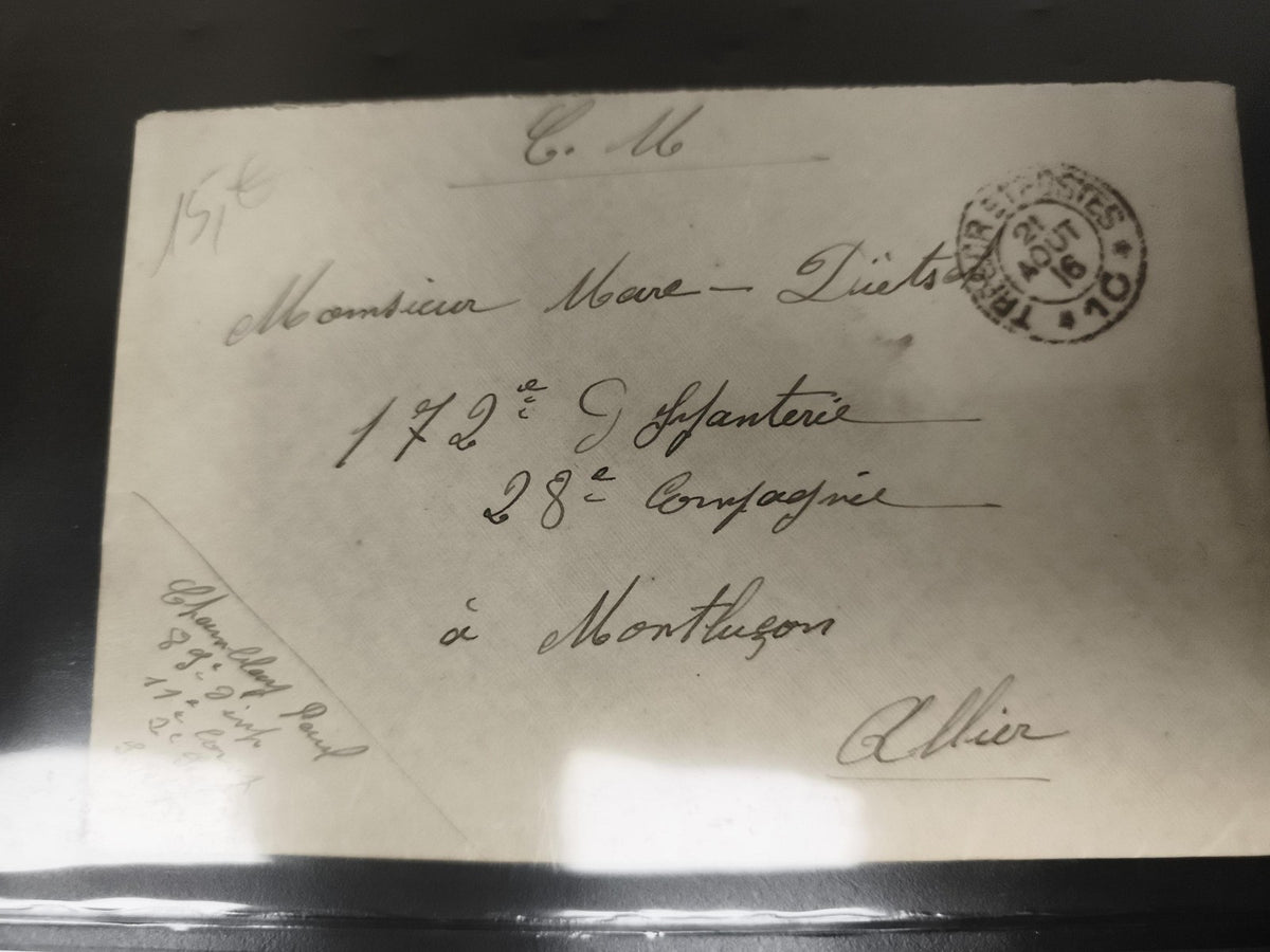 Lettre ancienne 1916 172e Infanterie Montluçon Allier oblitération philatélie