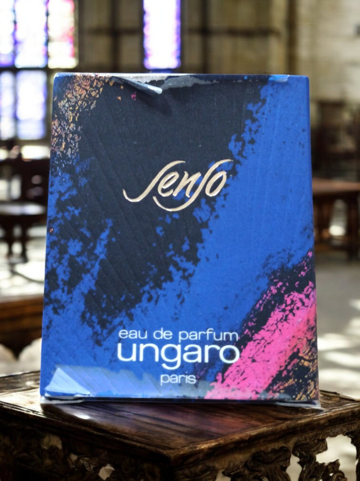 Miniature parfum Senso Ungaro Paris avec boîte, eau de toilette rétro