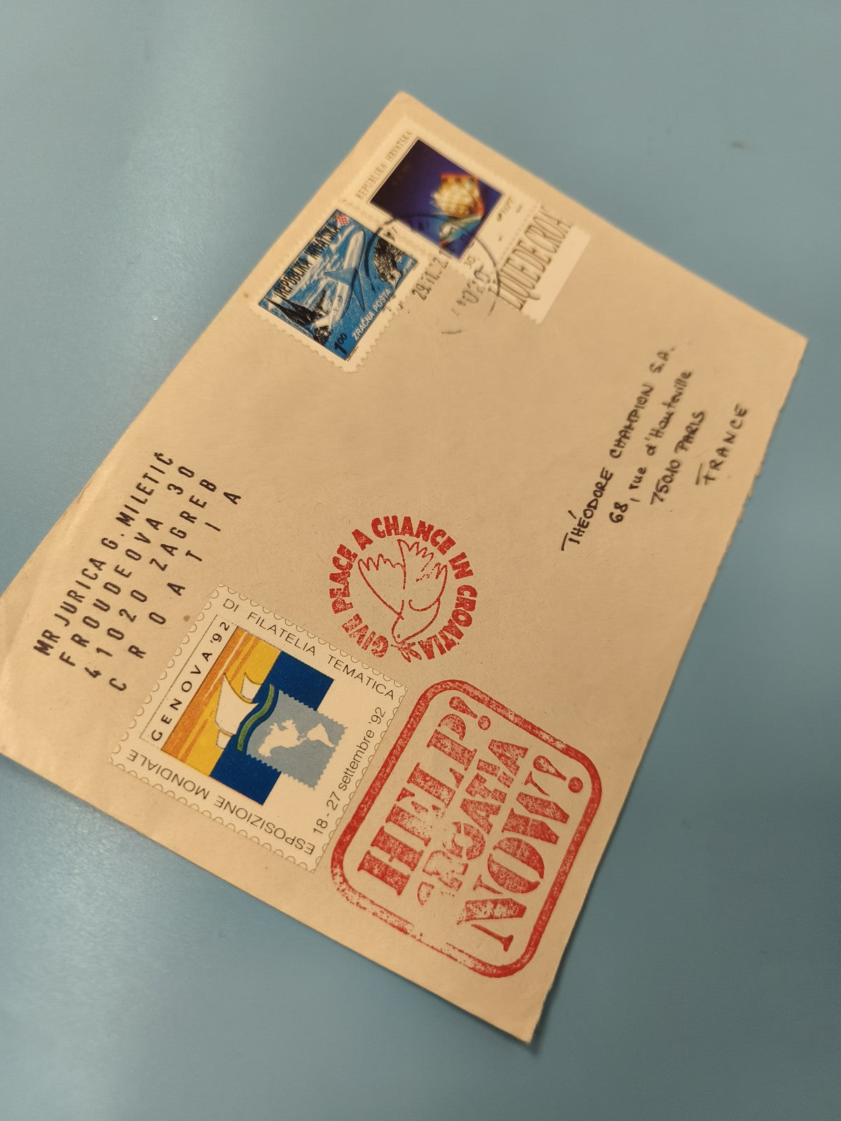 Enveloppe FDC philatélie premier jour d'émission avec timbres thématiques