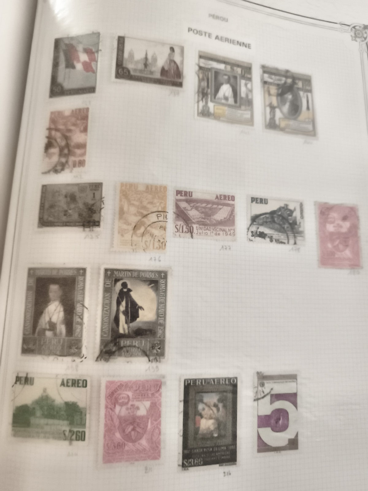 Timbres anciens Pérou poste aérienne oblitérés lot philatélie vintage