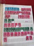 Lot de timbres Marianne de Béquet oblitérés, couleurs bleu, rose et vert