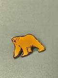 Vintage pin's ours émaillé jaune, forme animal, collection original (Ref 17)