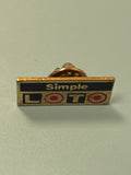 Vintage pin's Loto Simple ancien, badge rectangulaire collection jeux (Ref 3)