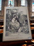 Affiche ancienne dessin Daumier, lithographie magazine français XIXe, illustrati