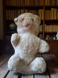 Nounours ancien peluche vintage années 50, visage brodé, rétro déco