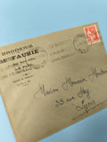Ancienne enveloppe oblitérée début XXe philatélie timbre 50c rouge France