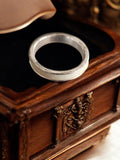 Bague vintage créateur fantaisie argenté, anneau simple taille 60