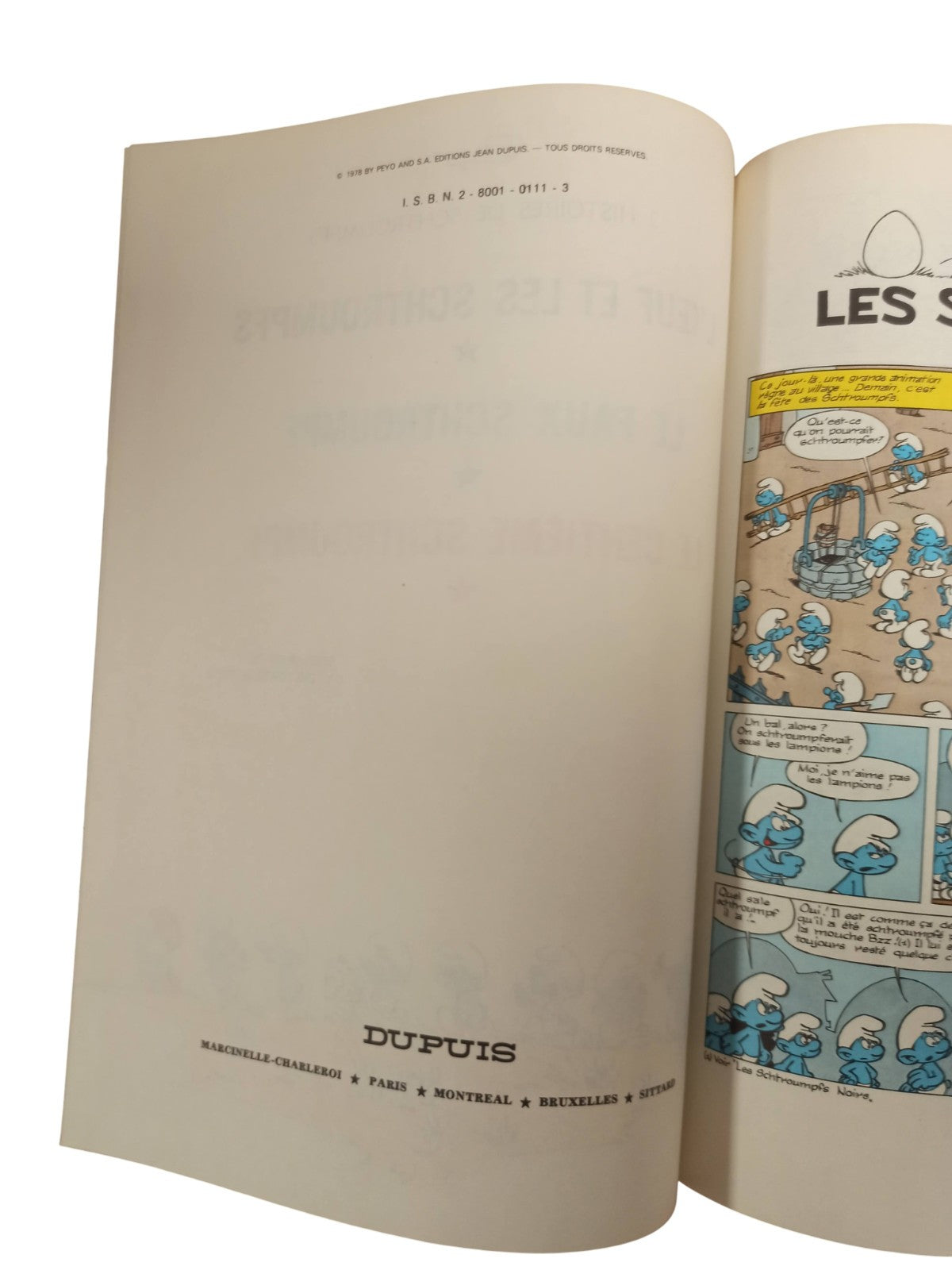 Bande dessinée Les Schtroumpfs L'œuf et les Schtroumpfs Dupuis 1978 couverture r