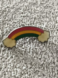 Pin's vintage arc-en-ciel nuages émaillé, badge rétro années 80 (Ref 9)