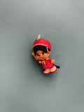 Figurine Monchhichi M costume rouge plume jouet déco rétro Japon