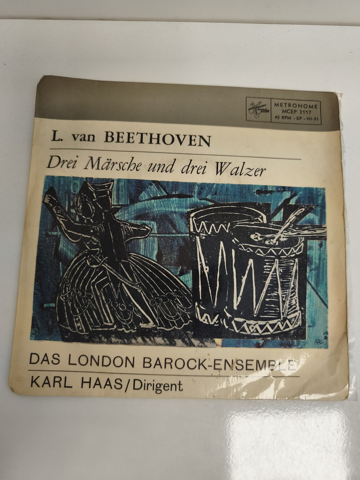 Vinyle 45 tours Beethoven Drei Märsche EP Metronome MCEP 3117 London Barock
