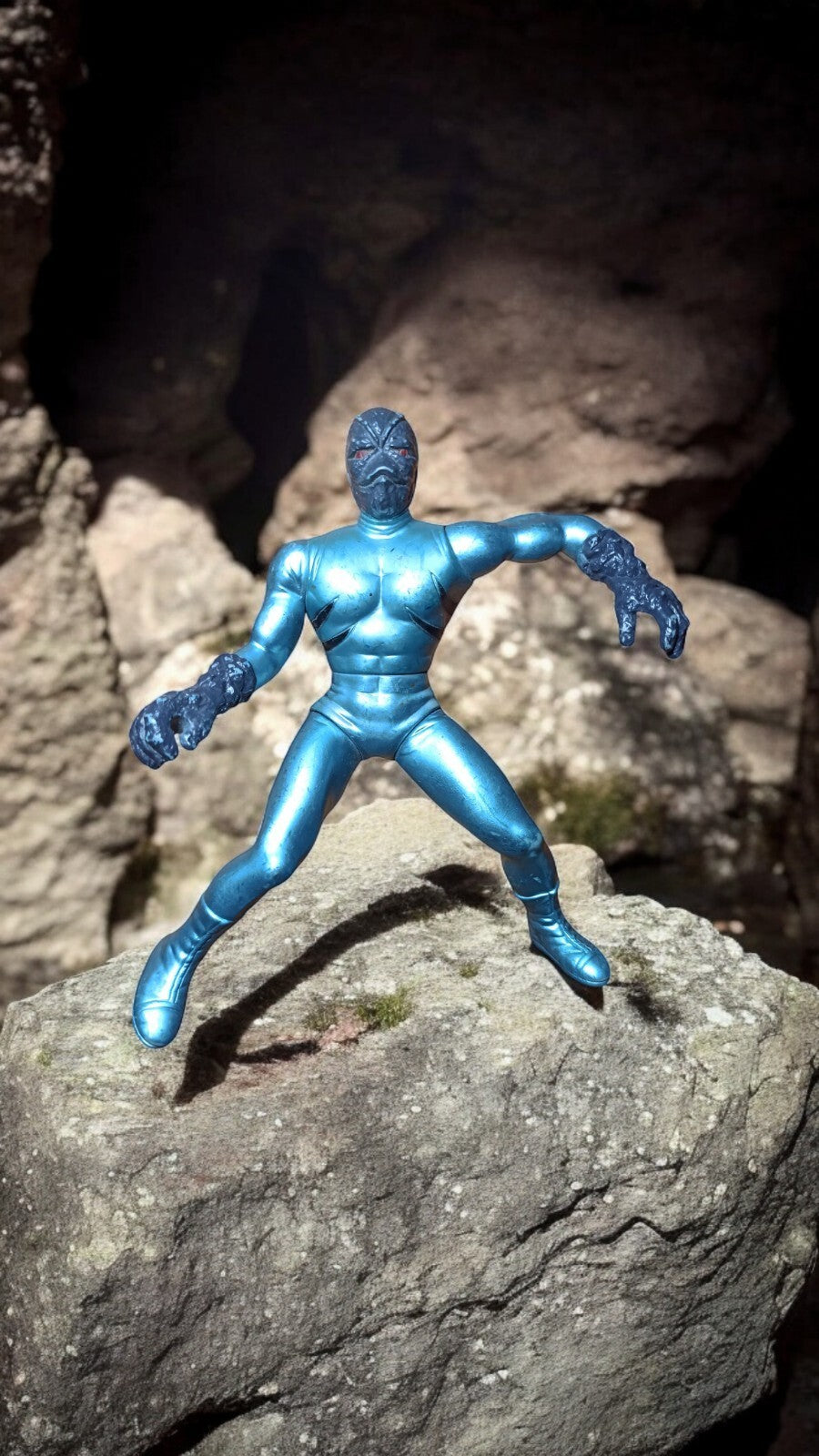 Figurine vintage Bandai Power Rangers Alien bleu 1998 monstre articulé