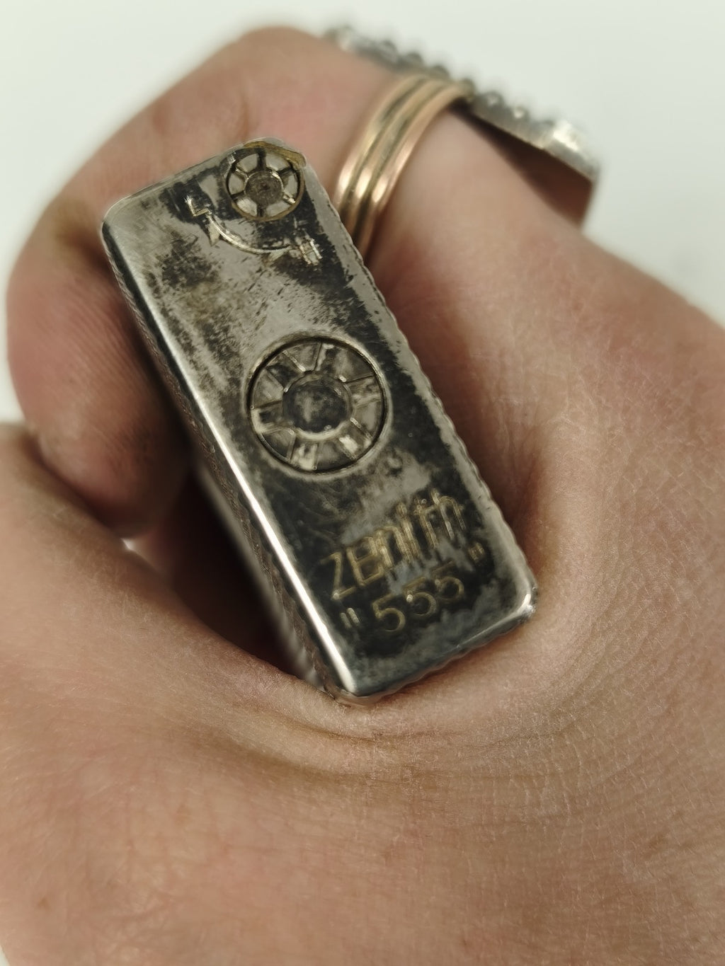 Briquet vintage Zenith 555 ancien, collection rétro, briquet de poche original