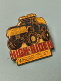 Vintage pin's High Rider camion 4x4 jaune et bleu offroad collection