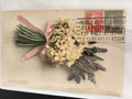 Carte postale ancienne fleurs ruban rose Paris timbres CPA vintage
