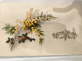 Carte postale ancienne Bonne Année fleurs mimosa houx vintage CPA