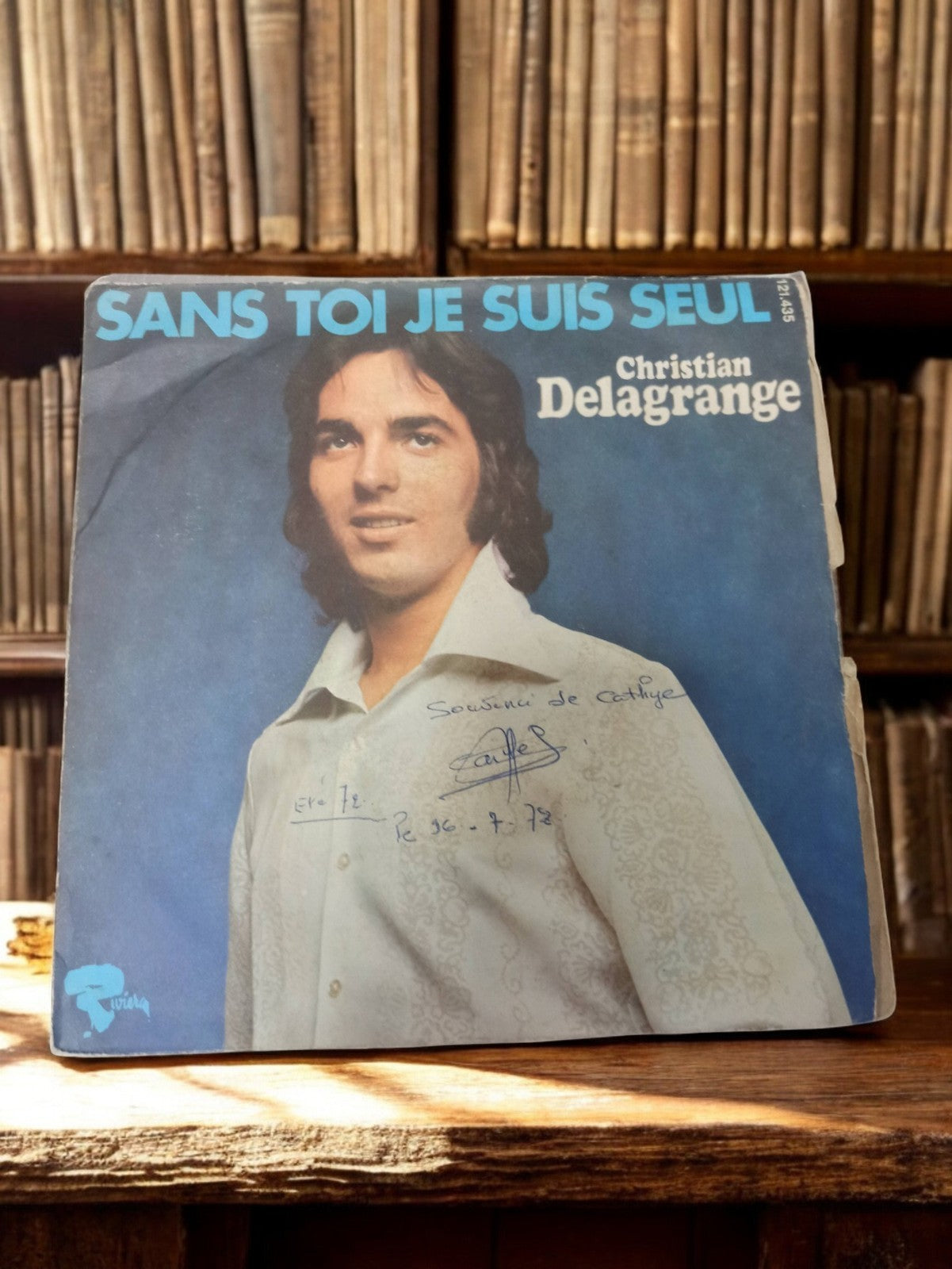 Vinyle 45 tours Christian Delagrange Sans Toi Je Suis Seul vintage dédicacé rétr