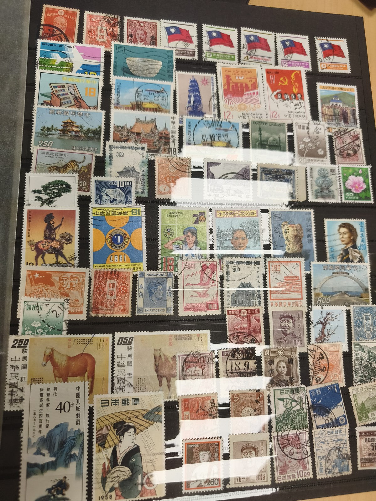 Lot timbres Asie oblitérés Chine Taïwan Vietnam Japon thématiques animaux paysag
