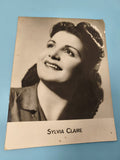 Ancienne photo portrait Sylvia Claire vintage, tirage argentique noir et blanc