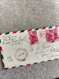Lettre avion USA France timbres Benjamin Franklin 6c 1956 philatélie poste