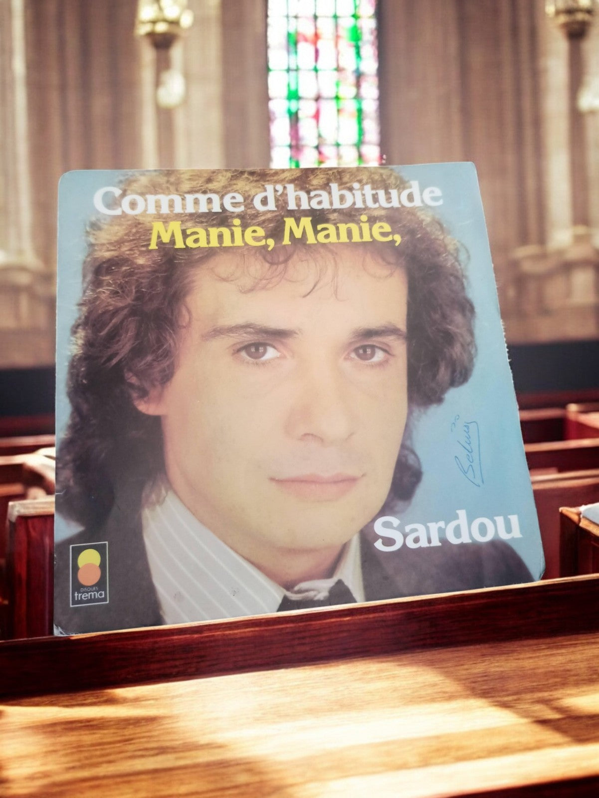 Vinyle 45 tours vintage de Sardou - Édition non testée