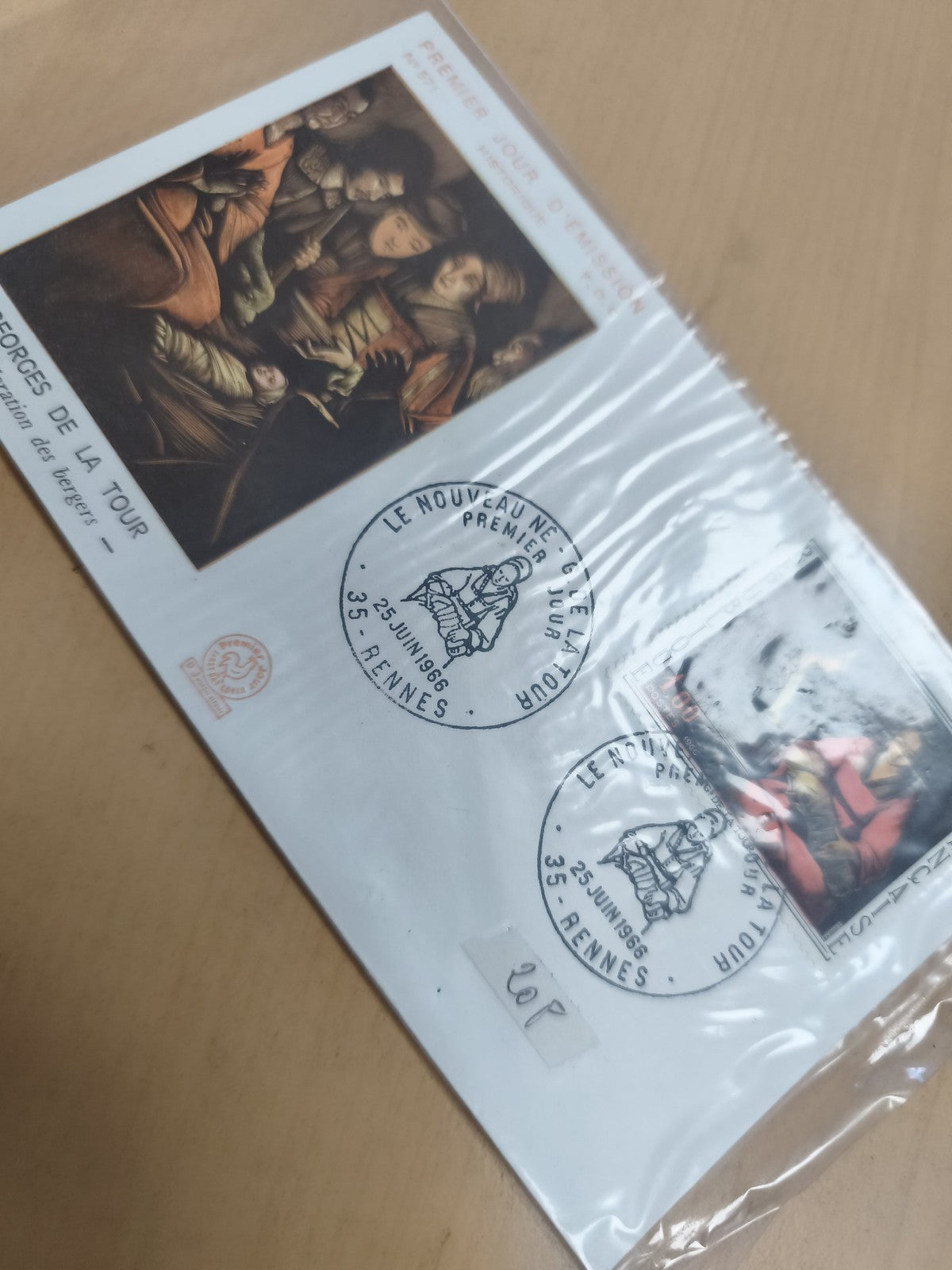 Enveloppe Premier Jour 1966 Georges de La Tour Rennes philatélie FDC
