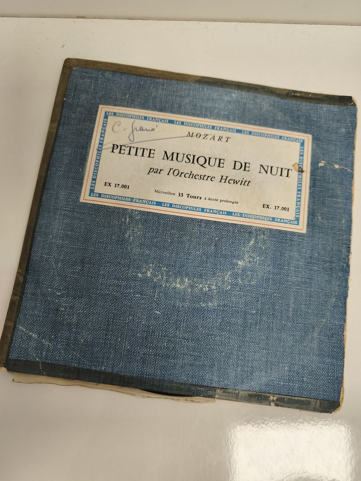 Vinyle 33 tours Mozart Petite Musique de Nuit Orchestre Hewitt pochette bleue