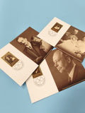 Lot cartes postales timbrées portraits historiques fond sépia